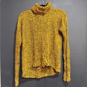 Nasty Gal QED London Marled Mustard Turtleneck Sweater- small